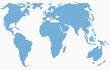 Horizon strip line world map on white background.