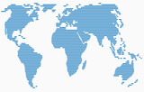 Fototapeta Zachód słońca - Horizon strip line world map on white background.