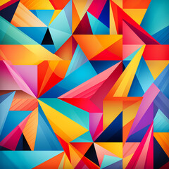 Sticker - Abstract geometric patterns in vibrant colors.