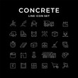 Set line icons of concrete