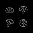 Set line icons of brain