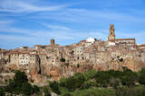 Fototapeta Na drzwi - view of historic buildings built on tuff rock in the town of Pitigliano