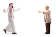 © Ljupco Smokovski - Full length profile shot of a saudi arab man meeting his mother