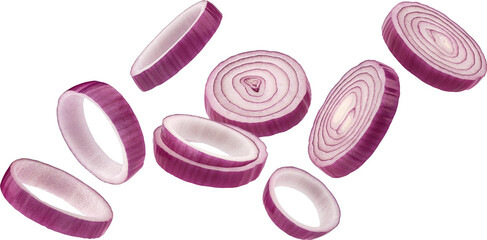 Wall Mural - red onion rings isolated