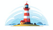 Lighthouse flat icon 2d flat cartoon vactor illustr