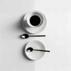 Wall Mural - cup of coffee with a spoon