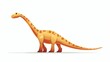 A simple, pleasant illustration of a long-necked dinosaur in soft warming colors, ideal for children's educational purposes