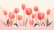 Live vector illustration tulips silhouette contour