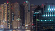© HyperlapsePro - Rooftop view on amazing Dubai marina and JLT skyscrapers aerial timelapse, Dubai, United Arab Emirates
