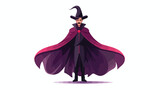 Fototapeta Do akwarium - Magician in a cloak and hat. Vector illustration on