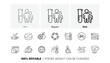 Mint tea, Fever and Medical analyzes line icons. Pack of Bicycle prohibited, Dermatologically tested, Medical tablet icon. Disability, Face detect, Organic tested pictogram. Line icons. Vector