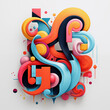 abstract colorful lettering