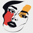 Abstract minimalistic woman face 