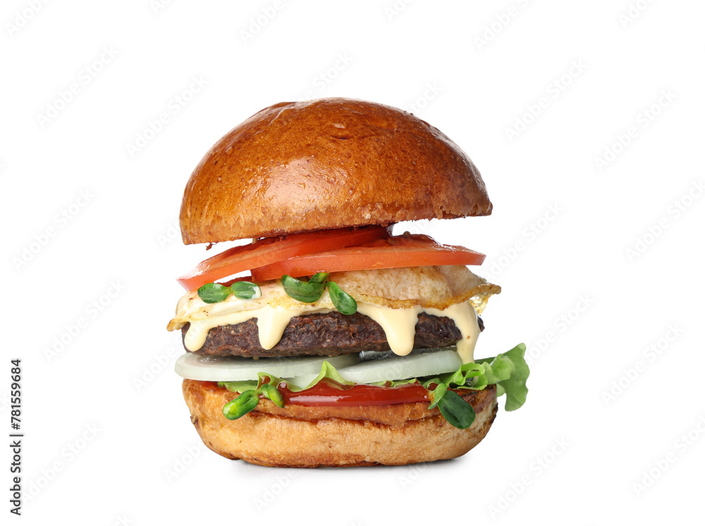 Tasty burger isolated on white background