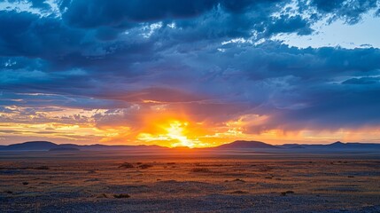 Sticker - Sunset in a desert landscape