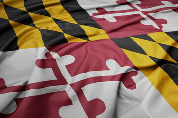 Wall Mural - waving colorful flag of maryland state.