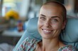 Smiling cancer conqueror radiates happiness in hospital