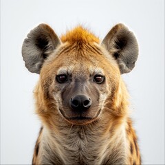 Wall Mural - a close up of a hyena on a white background