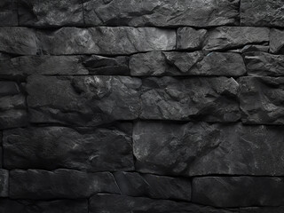 Wall Mural - Dark gray, grainy stone texture or black concrete wall provides backdrop options