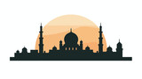 Fototapeta Londyn - Mosque temple silhouette style icon 2d flat cartoon