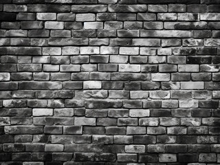 Wall Mural - Decorative brick wall in black and white, serving as abstract background and texture