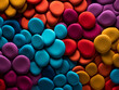 Macro shot captures colorful plasticine in handmade background