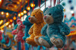 Hanging Teddy Bears at Amusement Park Stall