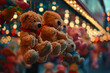 Teddy Bears with Bokeh Lights at Fair