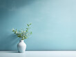 Background featuring pastel blue plaster, strikingly beautiful and simple