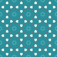 an abstract geometrical design with white and light blue shapes