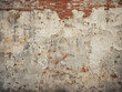 Grungy cracked brick stucco background depicts an old, decayed wall with mold and mildew