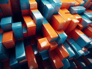 Wall Mural - dynamic graphic: 3d block extrusion creates a mesmerizing effect