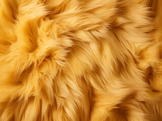 Poster - Textured golden fur fabric with wavy curls for empty spaces