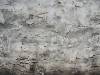 Wall Mural - Close-up of vintage silver stone surface, unevenly plastered on an aged gray wall