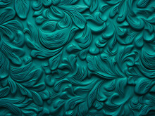 Turquoise Relief Pattern On Flat Vertical Surface
