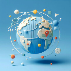 Poster - abstract travel globe