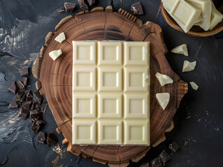 Wall Mural - White chocolate from top down view