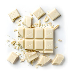 Wall Mural - White chocolate isolated on white