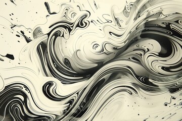 capture the fluid dynamics of movement in a hand-drawn background, with dynamic lines and swirling p