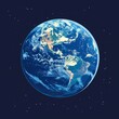 Cartoon planet Earth vibrant and blue