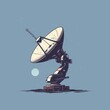Cartoon satellite dish communication