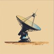 Cartoon satellite dish communication