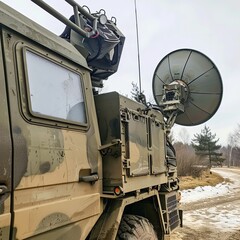 military vehicle on the road