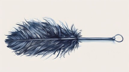 Hand drawn feather duster illustration
