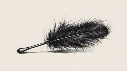 Hand drawn feather duster illustration
