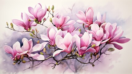 Poster - pink magnolia blossom