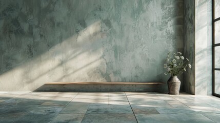 Wall Mural - A vase with flowers on floor