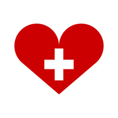 Canvas Print - Swiss flag with heart