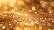 Close-up of golden glitter sparkling in soft light, soft tones, fine details, high resolution, high detail, 32K Ultra HD, copyspace