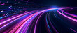 Abstract background with colorful light streaks on black , Digital lines in the style of a futuristic fast moving style